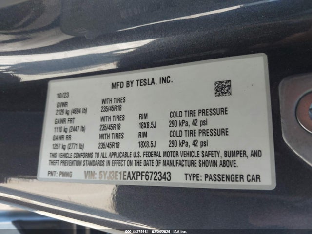 2023 TESLA MODEL 3 5YJ3E1EAXPF672343 Photo 8