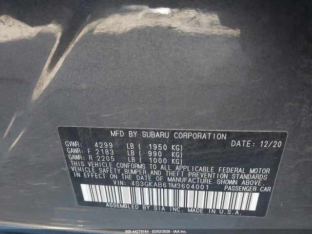 4S3GKAB61M3604001 Subaru IMPREZA SEDAN