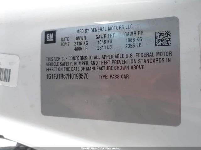 2017 CHEVROLET CAMARO 1G1FJ1R67H0198570 Photo 8