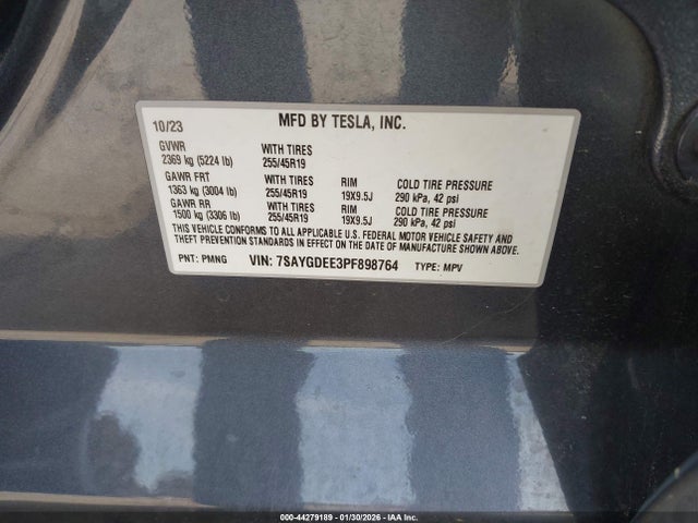 Aukcja sprzedaży 2023 Tesla Model Y Awd/long Range Dual Motor All-wheel Drive, vin: 7SAYGDEE3PF898764, numer aukcji: 44279189