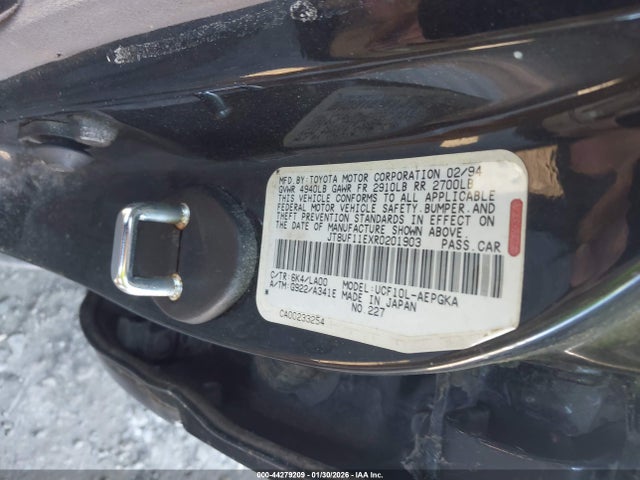 Aukcja sprzedaży 1994 Lexus Ls 400, vin: JT8UF11EXR0201903, numer aukcji: 44279209