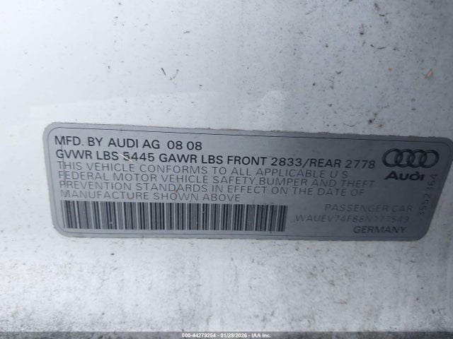 2008 AUDI A6 WAUEV74F88N177549 Photo 8
