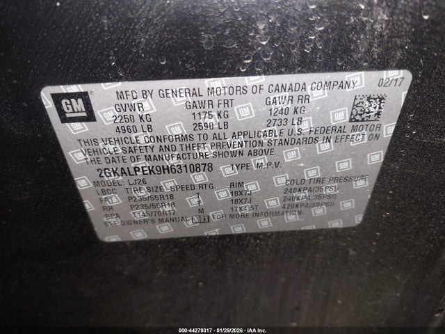 2GKALPEK9H6310878 GMC Terrain Slt