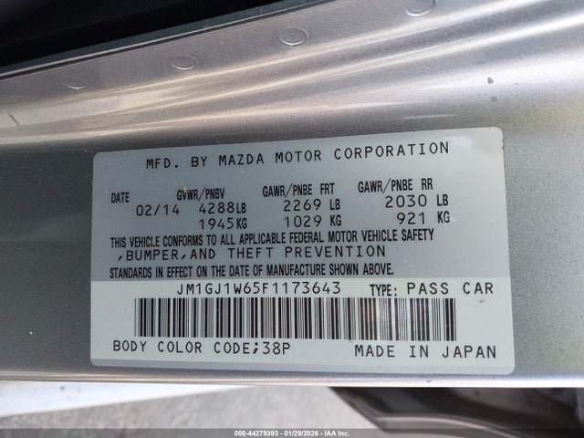 Продаж на аукціоні авто 2015 Mazda Mazda6 I Grand Touring, vin: JM1GJ1W65F1173643, номер лоту: 44279393