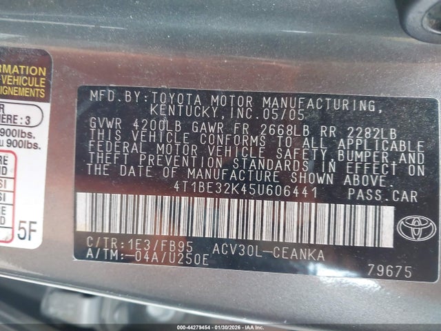 2005 TOYOTA CAMRY 4T1BE32K45U606441 Photo 8