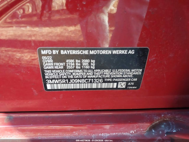 2022 BMW 330I 3MW5R1J09N8C71326 Photo 8