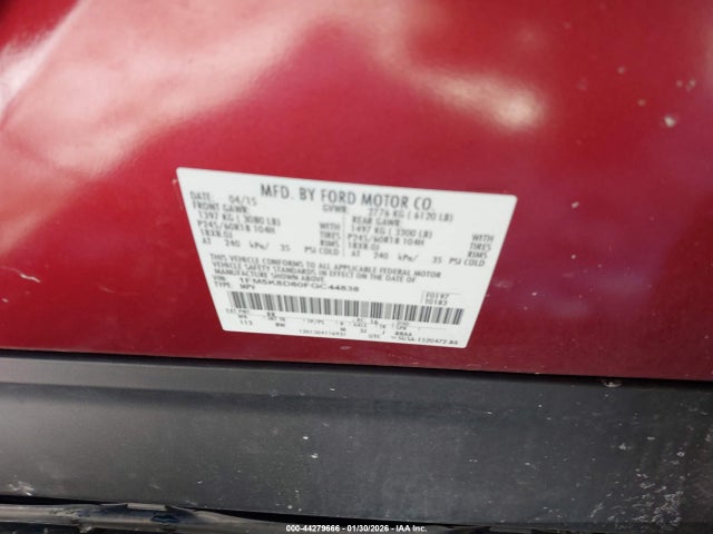 1FM5K8D80FGC44838 Ford EXPLORER XLT