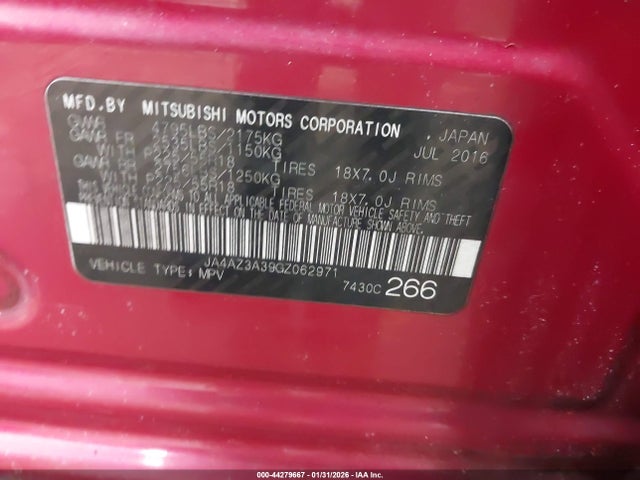 2016 MITSUBISHI OUTLANDER JA4AZ3A39GZ062971 Photo 8