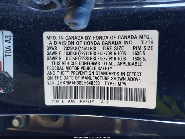 Honda CR-V LX 2014 2HKRM4H36EH648583 Image 9