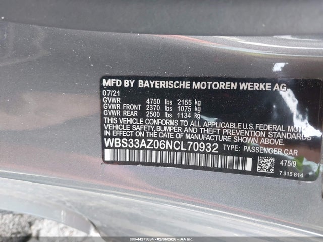2022 BMW M4 WBS33AZ06NCL70932 Photo 8