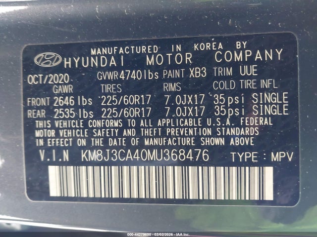 Hyundai Tucson Value 2021 KM8J3CA40MU368476 Image 9
