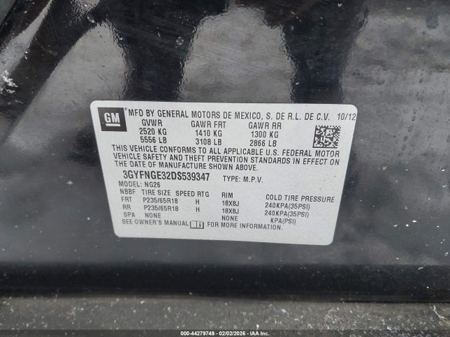 2013 CADILLAC SRX 3GYFNGE32DS539347 Photo 8