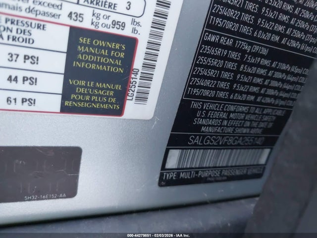 2016 LAND ROVER RANGE ROVER SALGS2VF8GA255140 Photo 8