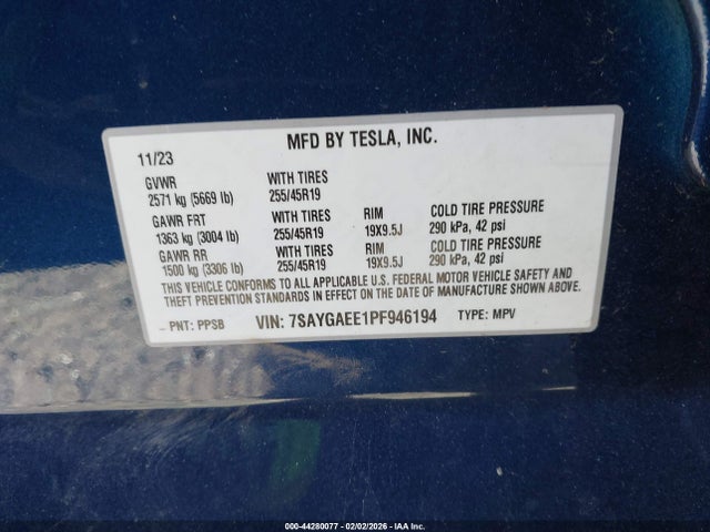 2023 TESLA MODEL Y 7SAYGAEE1PF946194 Photo 8
