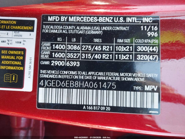 Продажа на аукционе авто 2017 Mercedes-benz Amg Gle 43 Coupe 4matic, vin: 4JGED6EB8HA061475, номер лота: 44280081
