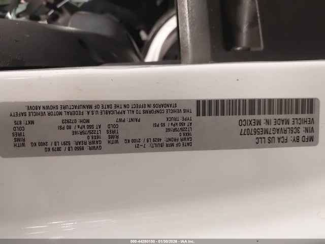 Aukcja sprzedaży 2021 Ram Promaster 1500 Low Roof 136 Wb, vin: 3C6LRVAG7ME567077, numer aukcji: 44280100