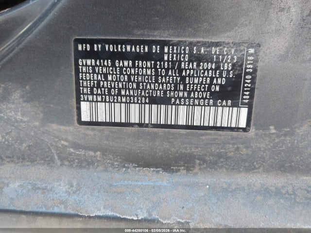 Продаж на аукціоні авто 2024 Volkswagen Jetta 1.5t Sport, vin: 3VWBM7BU2RM036284, номер лоту: 44280106