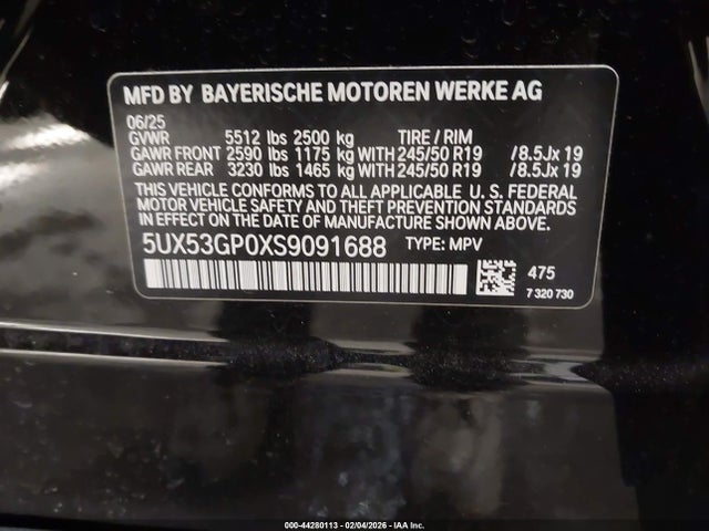 5UX53GP0XS9091688 BMW X3 30 Xdrive