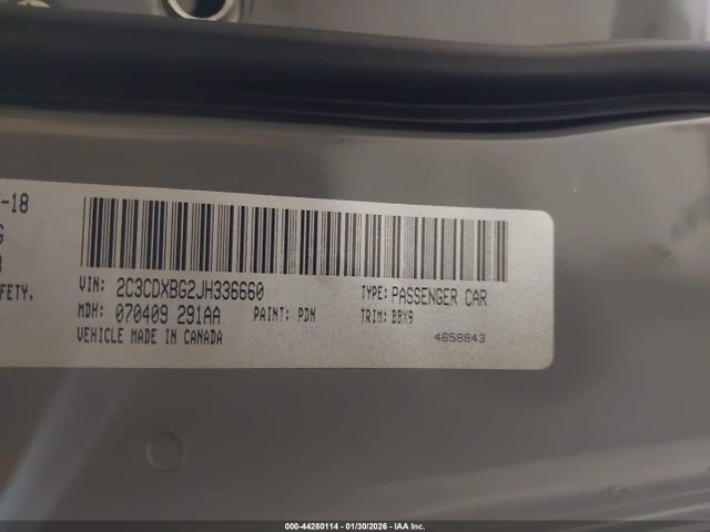 Продаж на аукціоні авто 2018 Dodge Charger Sxt Rwd, vin: 2C3CDXBG2JH336660, номер лоту: 44280114
