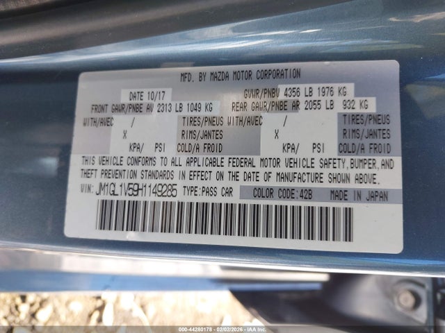 2017 MAZDA MAZDA6 JM1GL1V59H1149285 Photo 8