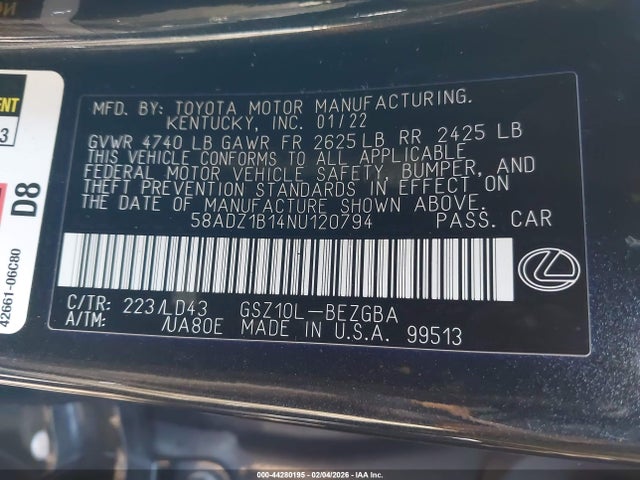 2022 LEXUS ES 350 58ADZ1B14NU120794 Photo 8
