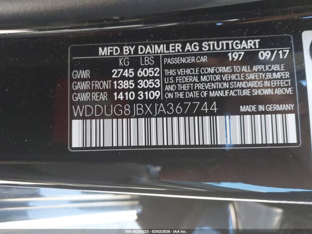 WDDUG8JBXJA367744 Mercedes-Benz Amg S 63 4matic