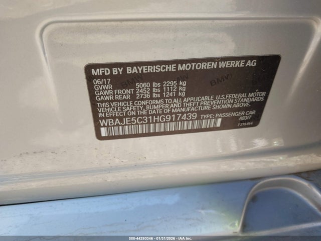 2017 BMW 540I WBAJE5C31HG917439 Photo 8