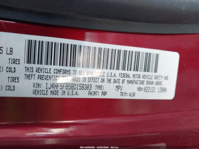 2011 JEEP COMPASS 1J4NF5FB5BD158303 Photo 8