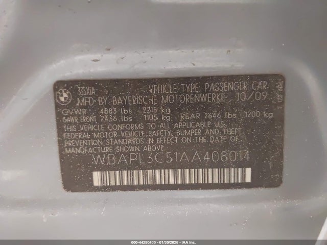 2010 BMW 335I WBAPL3C51AA408014 Photo 8