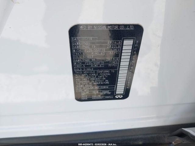 Aukcja sprzedaży 2019 Infiniti Qx50 Essential, vin: 3PCAJ5M14KF132894, numer aukcji: 44280472