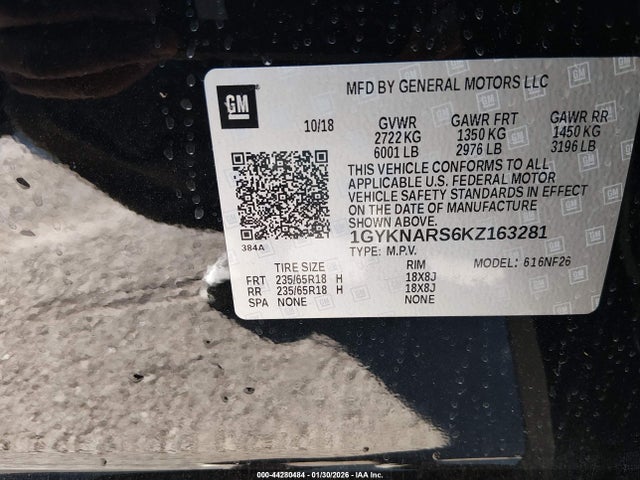 1GYKNARS6KZ163281 Cadillac Xt5 Standard