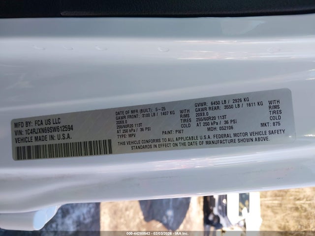 Продаж на аукціоні авто 2025 Jeep Wrangler 4xe Sport S 4xe, vin: 1C4RJXN69SW612594, номер лоту: 44280542
