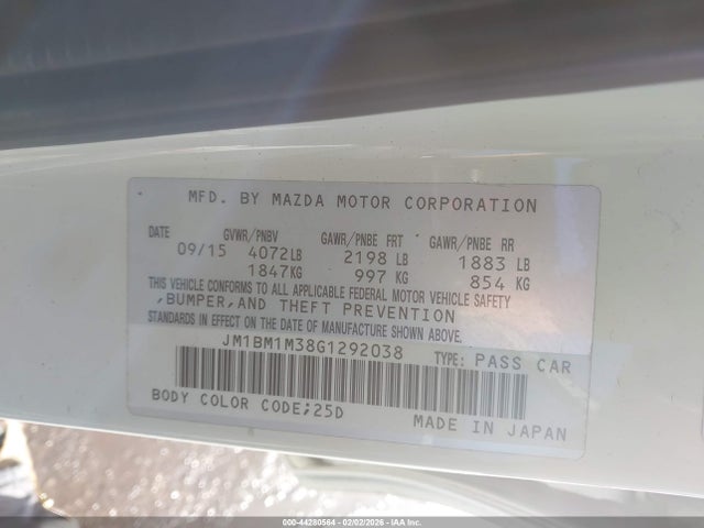JM1BM1M38G1292038 Mazda Mazda3 S Touring