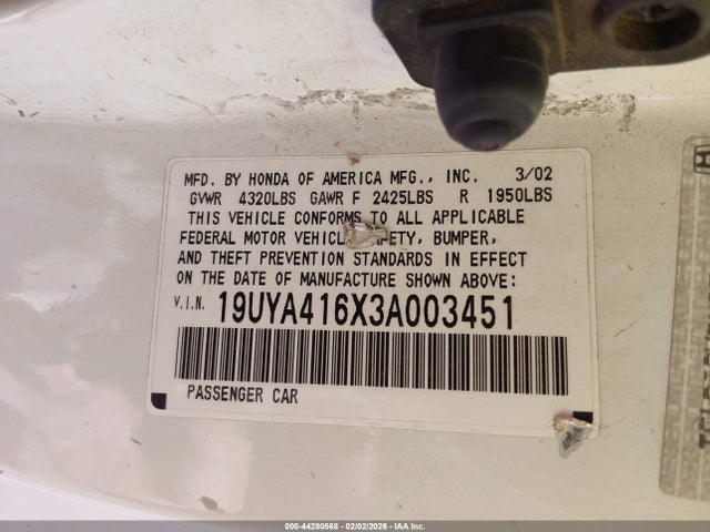 2003 ACURA CL 19UYA416X3A003451 Photo 8