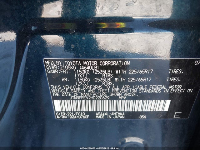 Toyota Rav4 Xle 2017 JTMRFREV2HD220629 Image 9