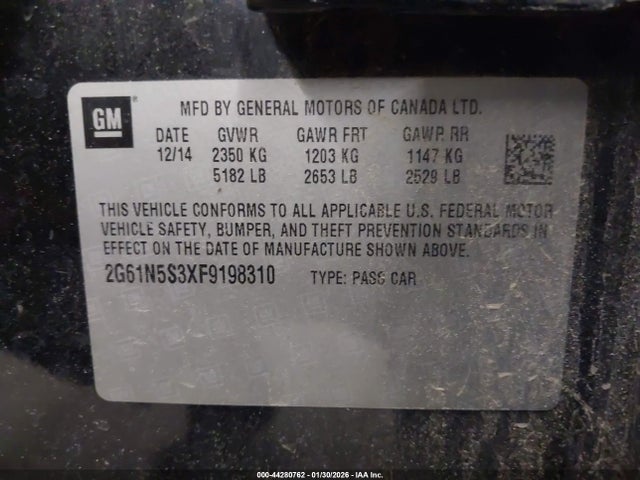 Продажа на аукционе авто 2015 Cadillac Xts Luxury, vin: 2G61N5S3XF9198310, номер лота: 44280762