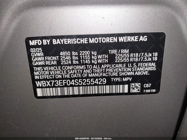 Aukcja sprzedaży 2025 Bmw X1 Xdrive28i, vin: WBX73EF04S5255429, numer aukcji: 44280793