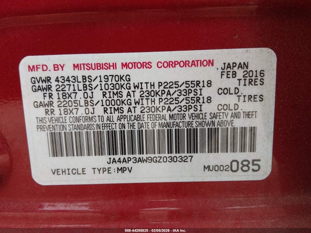 2016 MITSUBISHI OUTLANDER SPORT JA4AP3AW9GZ030327 Photo 8