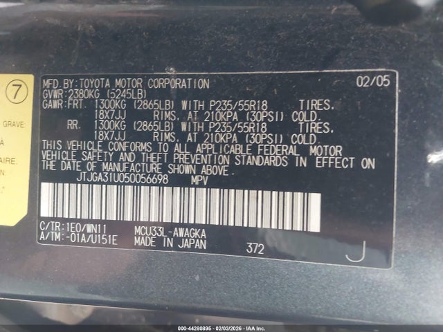 2005 LEXUS RX 330 JTJGA31U050056698 Photo 8