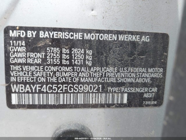 2015 BMW 740LI WBAYF4C52FGS99021 Photo 8