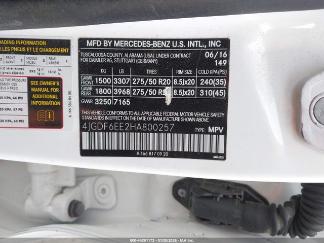 Mercedes-Benz Gls 450 4matic 2017 4JGDF6EE2HA800257 Image 9
