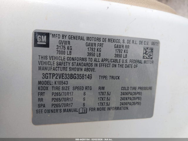 2011 GMC SIERRA 1500 3GTP2VE33BG358149 Photo 8