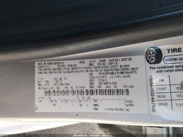 Ford FIESTA SE 2017 3FADP4BJ1HM168576 Image 9