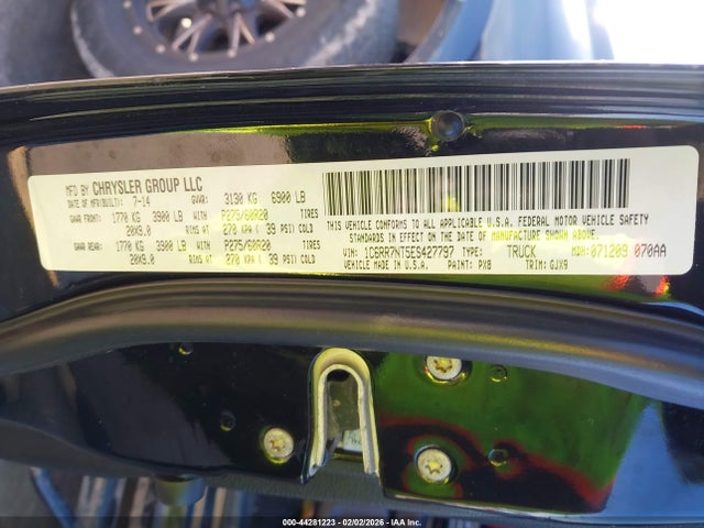 44281223 :رقم المزاد ، 1C6RR7NT5ES427797 vin ، 2014 Ram 1500 Laramie مزاد بيع