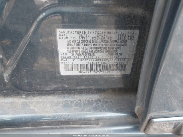 3N1AB7AP9GY295234 Nissan SENTRA SV