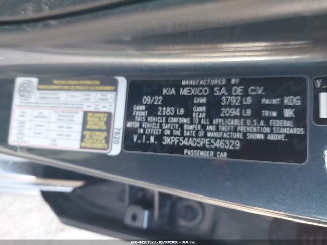 3KPF54AD5PE546329 KIA Forte Gt-line