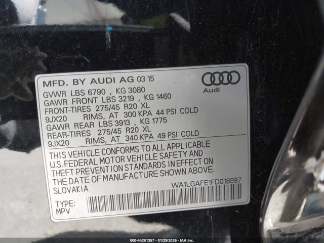 2015 AUDI Q7 WA1LGAFE1FD018987 Photo 8