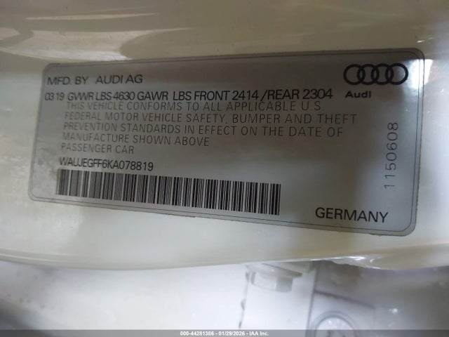 2019 AUDI A3 WAUJEGFF6KA078819 Photo 8