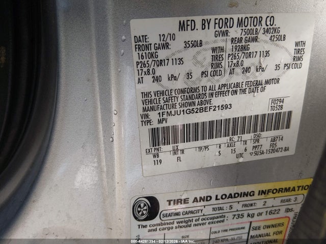 2011 FORD EXPEDITION 1FMJU1G52BEF21593 Photo 8