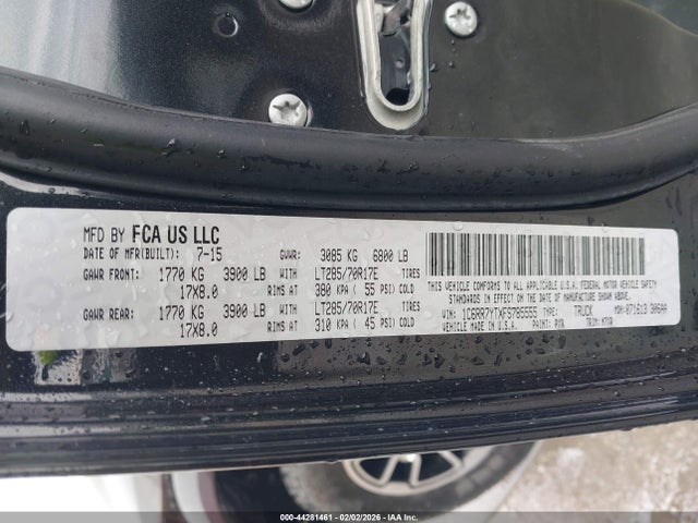Продажа на аукционе авто 2015 Ram 1500 Rebel, vin: 1C6RR7YTXFS785555, номер лота: 44281461